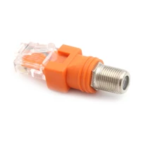 1pc f type connector rf female to rj45 male coaxial barrel coupler adapter coax adapter rj45 to rf connector
