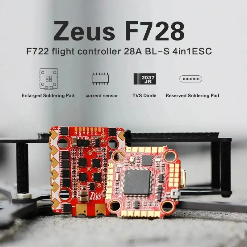 

Контроллер полета HGLRC ZeusF728 STACK Zeus F722 F7 & Zeus 28A BL_S 3-6S 4 в 1 ESC для FPV гоночного дрона RC квадрокоптера Запчасти для радиоуправляемого квадрокоптера