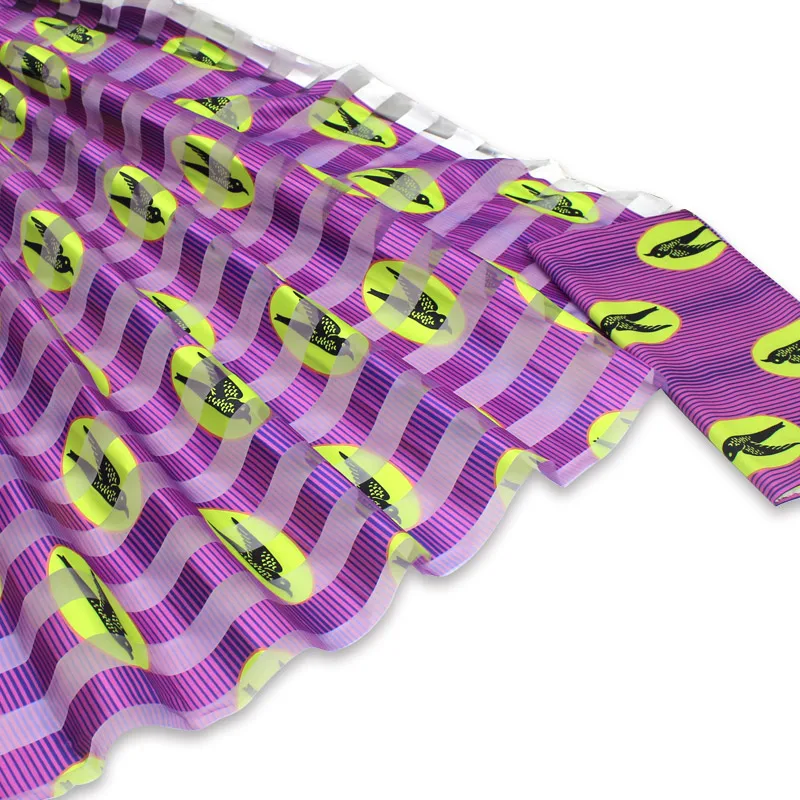 as picture African wax ankara fabric hot selling silk organza fabric ribbon organza fabric for dress 4+2yards - Цвет: as picture