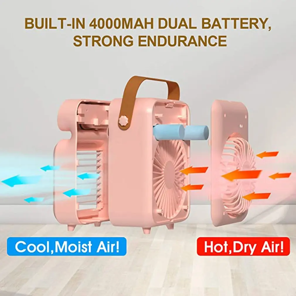 

Portable Air Conditioner Fan USB 3 Wind Speeds Desktop Air Conditioner with Handle for Home