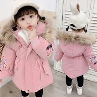 baby winter girls fur hooded trench coats warm clothes children kids girls winterjas 2020 fleece jacket parka 2 3 4 5 6 7 years