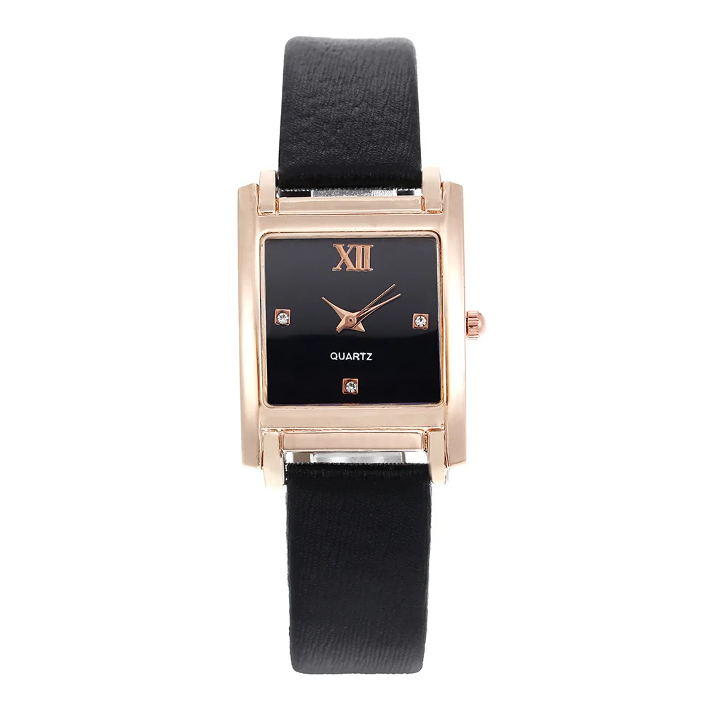

100pcs/lot explosions square Han Feng temperament student watches PU fashion casual ladies watches