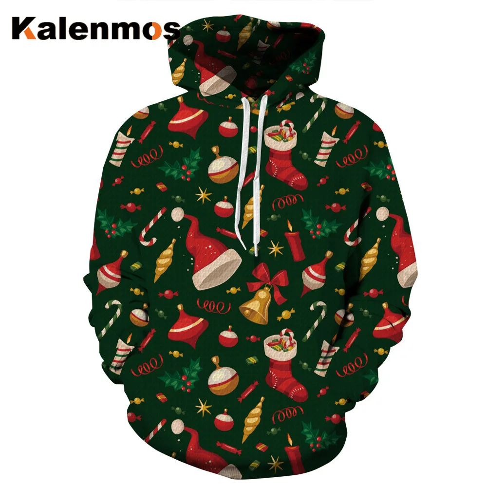Унисекс пара рождественских толстовок для женщин и мужчин свитшоты принт