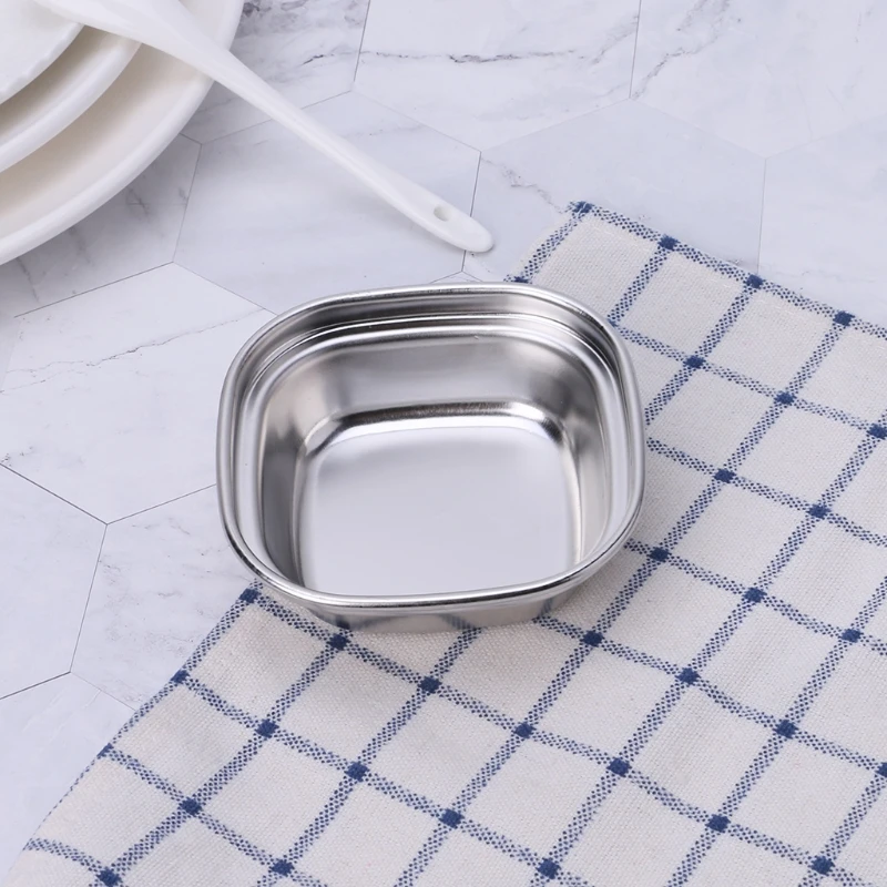

Stainless Steel Assorted Salad Sauce Dipping Dish Tray Bowl Kitchen Tableware