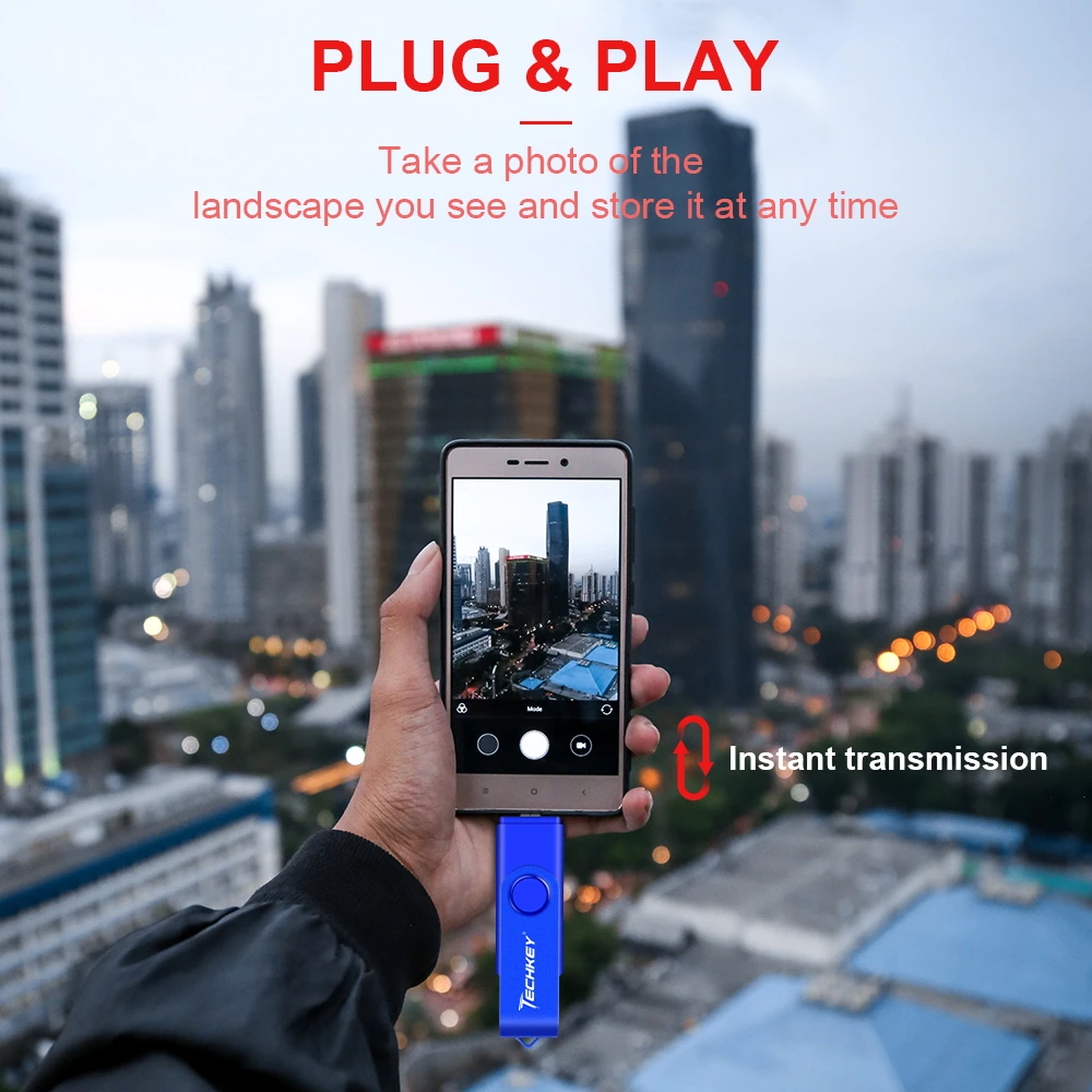 Techkey OTG флеш-накопитель 8 ГБ 16 32 2 0 otg memoey stick Настройка логотипа pc loptop phone cel usb флешка