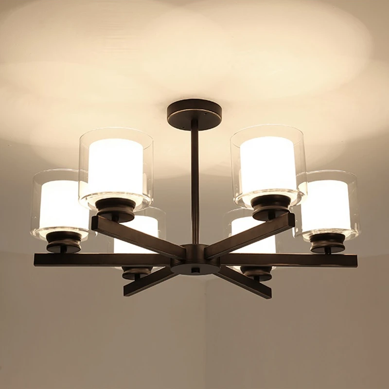 Роскошная люстра LukLoy в стиле ретро черная стеклянная лампа для гостиной