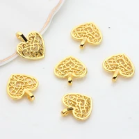 14mm 10pcslot zinc alloy hollow lace heart charms pendant for diy fashion jewelry making finding accessories