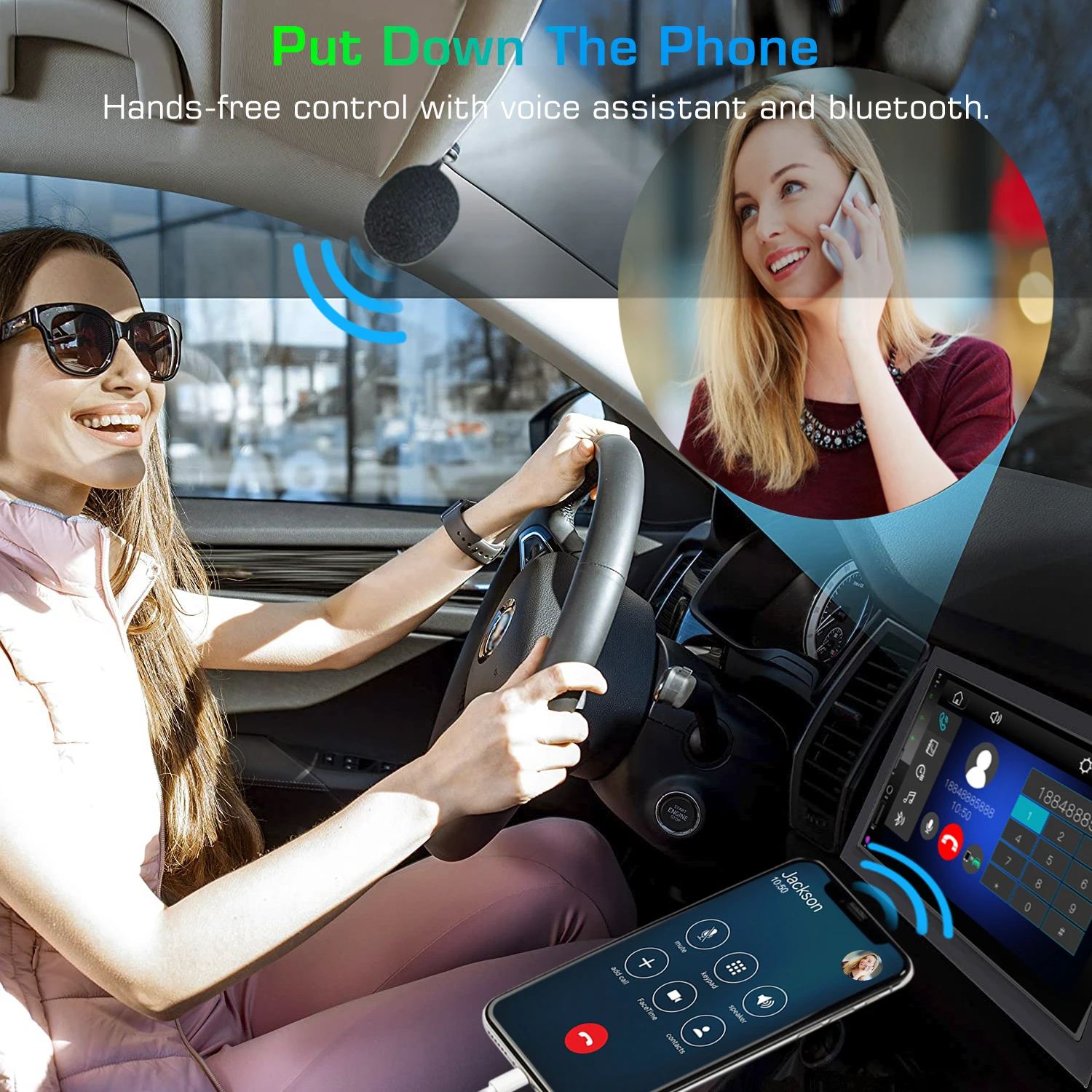 Автомобильный радиоприемник 7 дюймов Android авто Apple Carplay радио Streo Mirrorlink Bluetooth