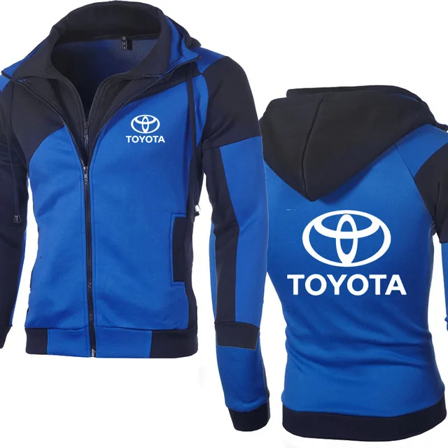 

Fashion Mens Jackets for Toyota Car Logo Spring Autumn Stitching Casual Mens Fake Two High Quality Cotton Men Zipper Sweatshirt