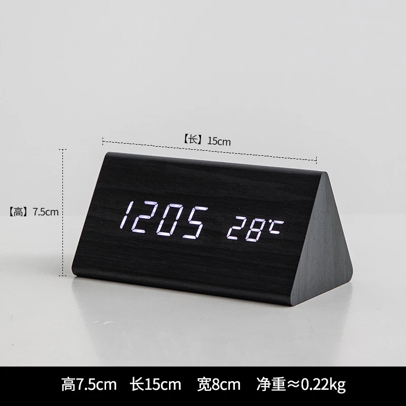 Будильник Светодиодный деревянный в скандинавском стиле креативный