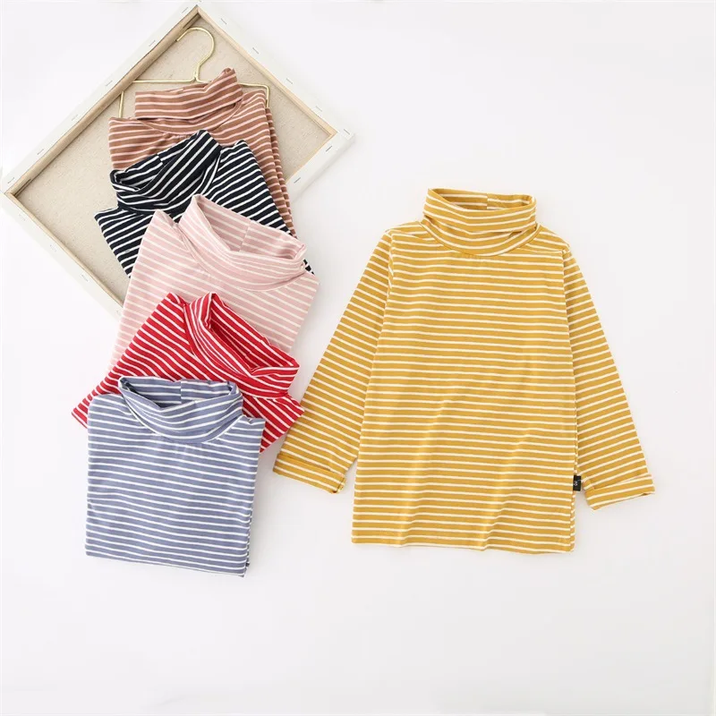 Детские Рубашки Топы с длинными рукавами для детей полосатые футболки малышей