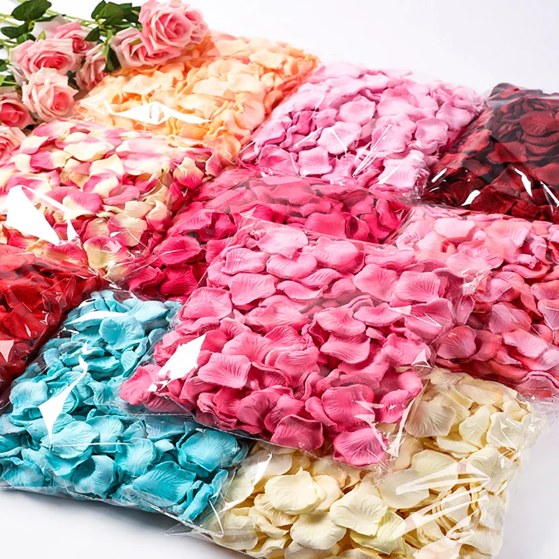 Свадебные аксессуары искусственные бордовые шелковые лепестки роз цветов для