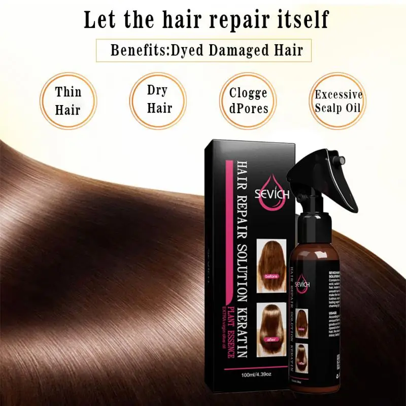 

Спрей для восстановления волос SEVICH, 100 мл, восстановление повреждений, восстановление мягких средств по уходу за волосами, корейское масло, ...