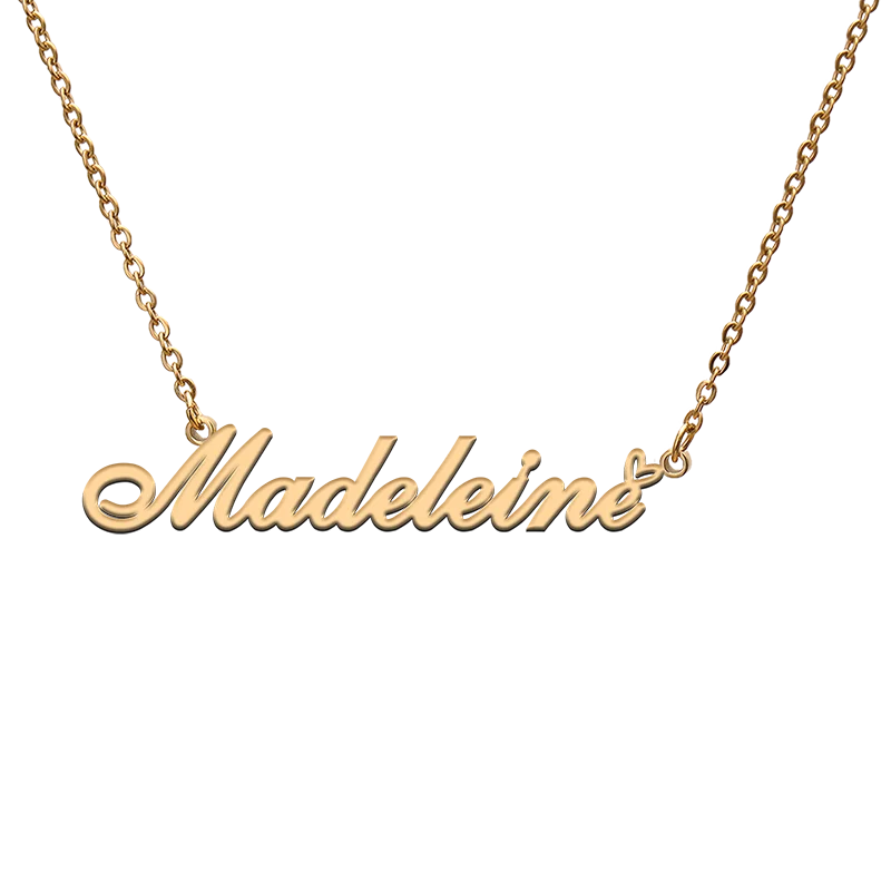 

God with Love Heart Personalized Character Necklace with Name Madeleine for Best Friend Jewelry Gift