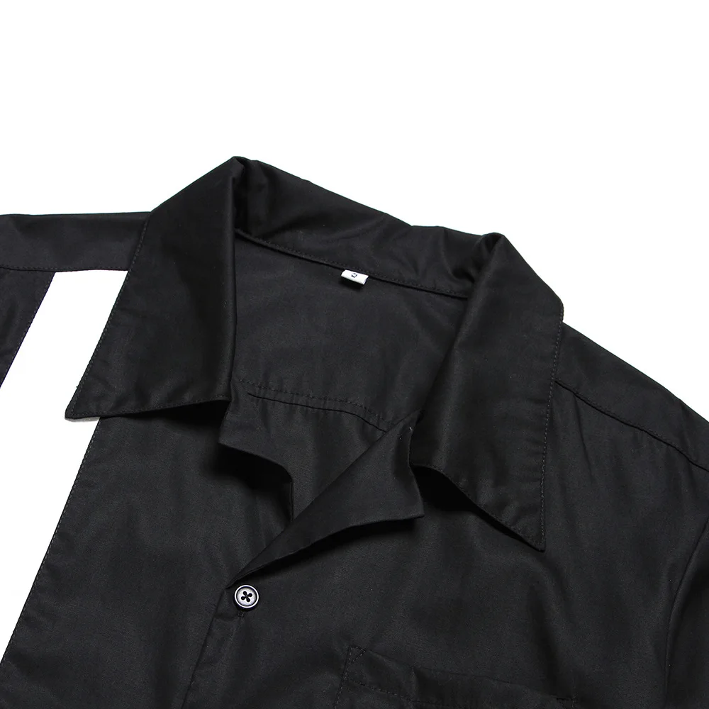 

New Black Short Sleeve Men's Shirt Design Large Rock Metal Cotton Hemp Men's Top