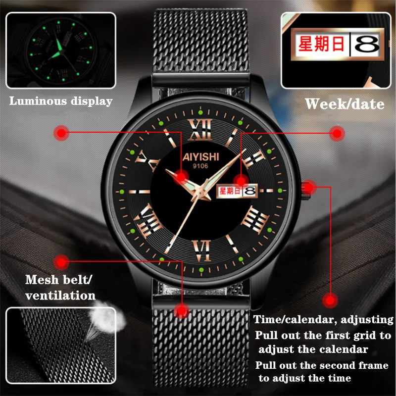 

2021 AIYISHI Top Luxury Brand Men's Watches,Waterproof Stainless Steel Watches,Dating Men's Business Sports Watches, Mens Watch