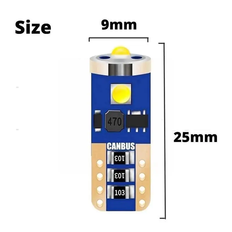 

12V BA9S T10 W5W Car Decoding Lamp Led 192 Car Interior Dome Wedge Bulbs Side Parking Light Bulb Auto Reading Tail Marker J8F5