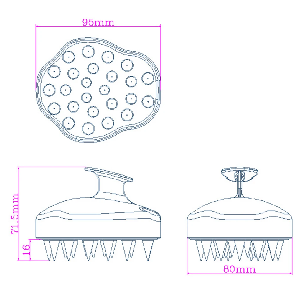 

Silicone Scalp Massage Brush Care Tool Comb Shampoo Hair Washing Comb Shower Brush Bath Spa Slimming Portable Massage Brush