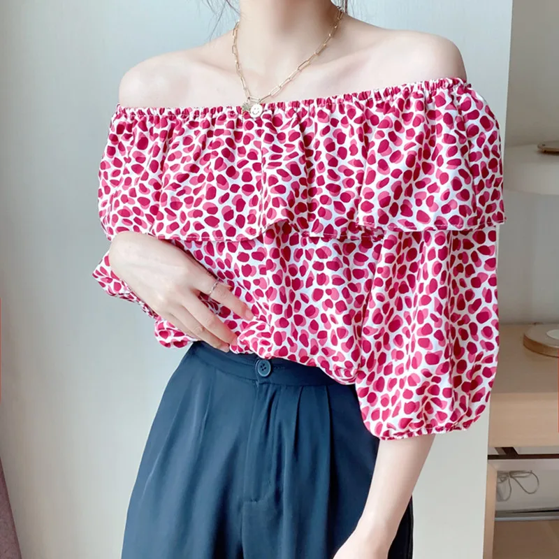 

Летняя французская Новая блузка Hzirip с пышными рукавами и принтом 2021, модная мягкая Повседневная свежая универсальная Свободная Женская руб...