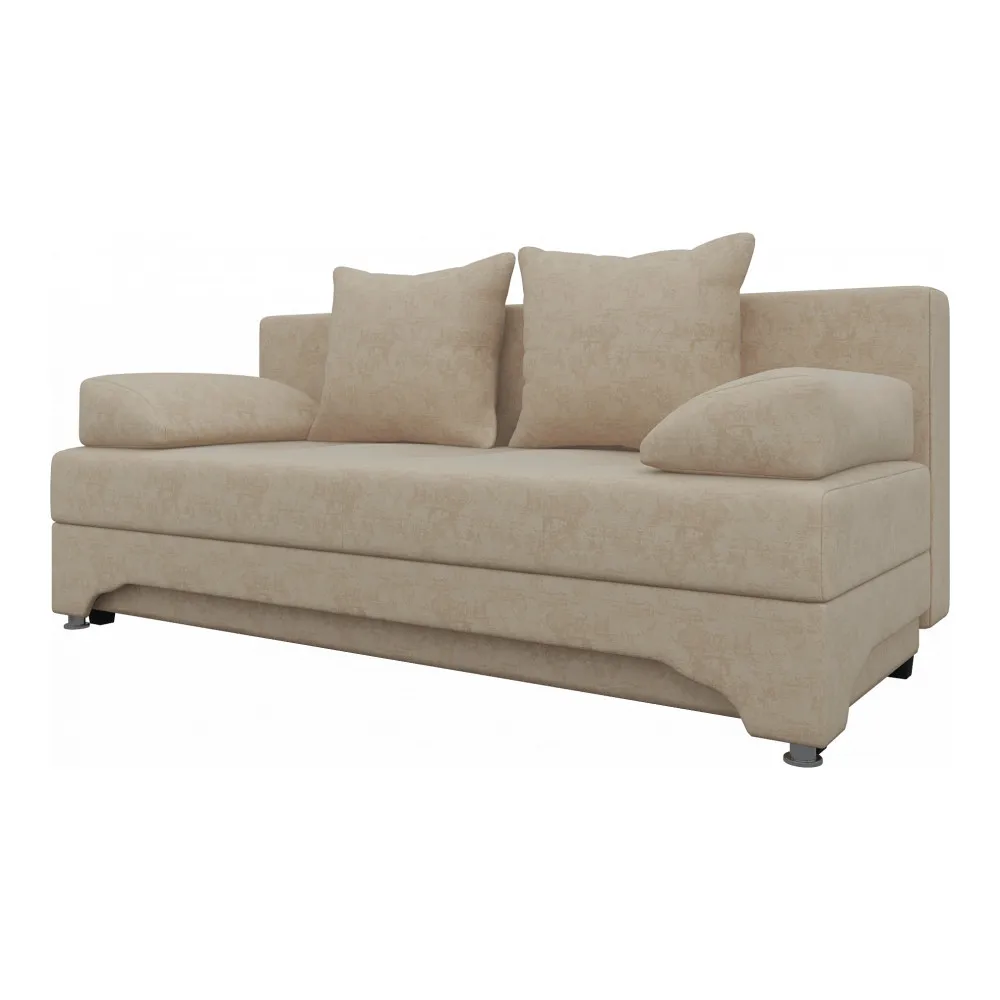 Диван-еврокнижка АртМебель Ник-2 микровельвет бежево-коричн \ бежевый Коричневый