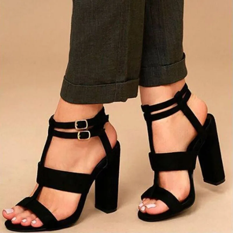 RIZABINA летние женские босоножки туфли на высоком квадратном каблуке 10 см в морском