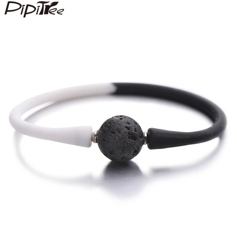 Простой силиконовый браслет унисекс Pipitree 14 мм Инь Янь стандартные браслеты для