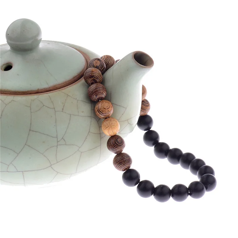 DoreenBeads Φ для женщин и мужчин изящные браслеты белые Коричневые круглые бусины