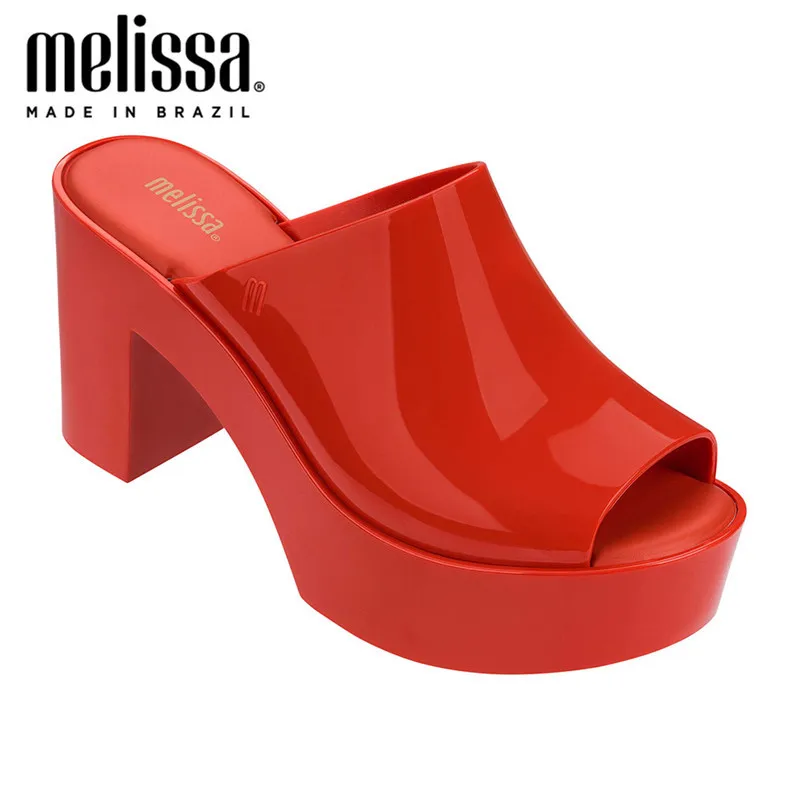 

Melissa Mule High-heeled Sandals Women Jelly Shoes Fashion Sandals 2020 New Women Jelly Sandals Melissa Brand Female Shoes