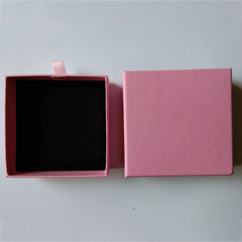 Pink Jewelry Box  Drawer Jewelry Organize Ring Earring Packaging Boxes Necklace Pendant Case Bracelet Packing 60pcs/Lot