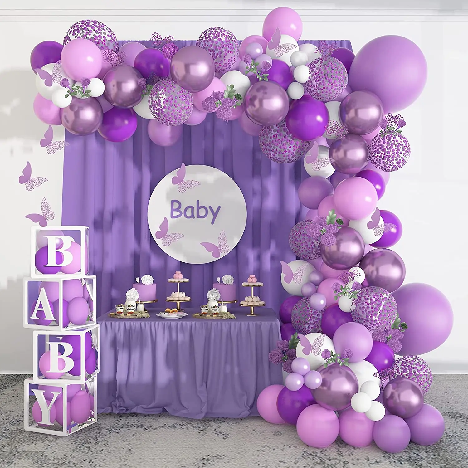 147 шт. металлические пурпурные воздушные шары в форме арки фиолетовые золотые