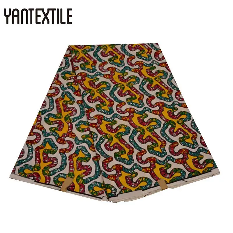 18090036 YANTEXTILE новая Анкара ткань Африканский настоящий воск принт Tissu Africain 6 ярдов настоящий воск Африканский батик ткань для свадебного платья - Цвет: 18090036