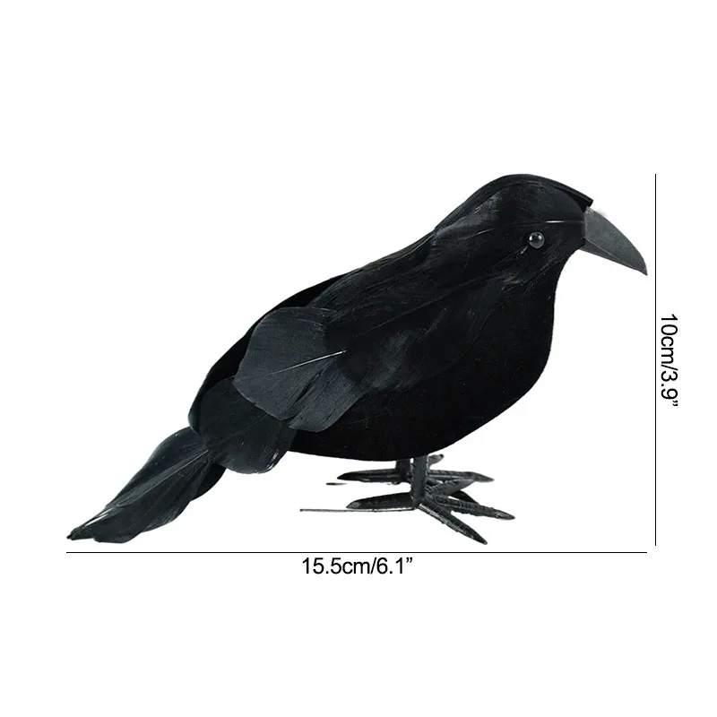 

Simulation Black Crow Animal Model Artificial Black Bird Raven Prop Scary Decoration Haunted House Halloween Prop Party Supplies