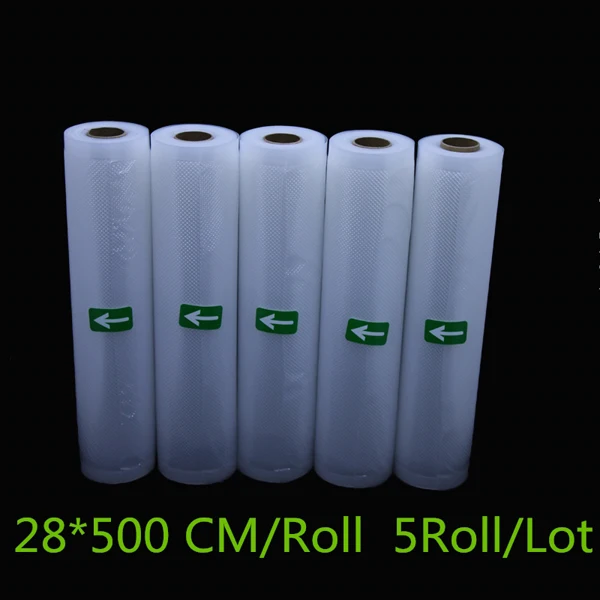 5 Rolls 28CM Кухонные пакеты для вакуумного хранения продуктов, рулоны для вакуумного упаковщика, сохраняют свежесть продуктов - Цвет: 5 Rolls 28CM