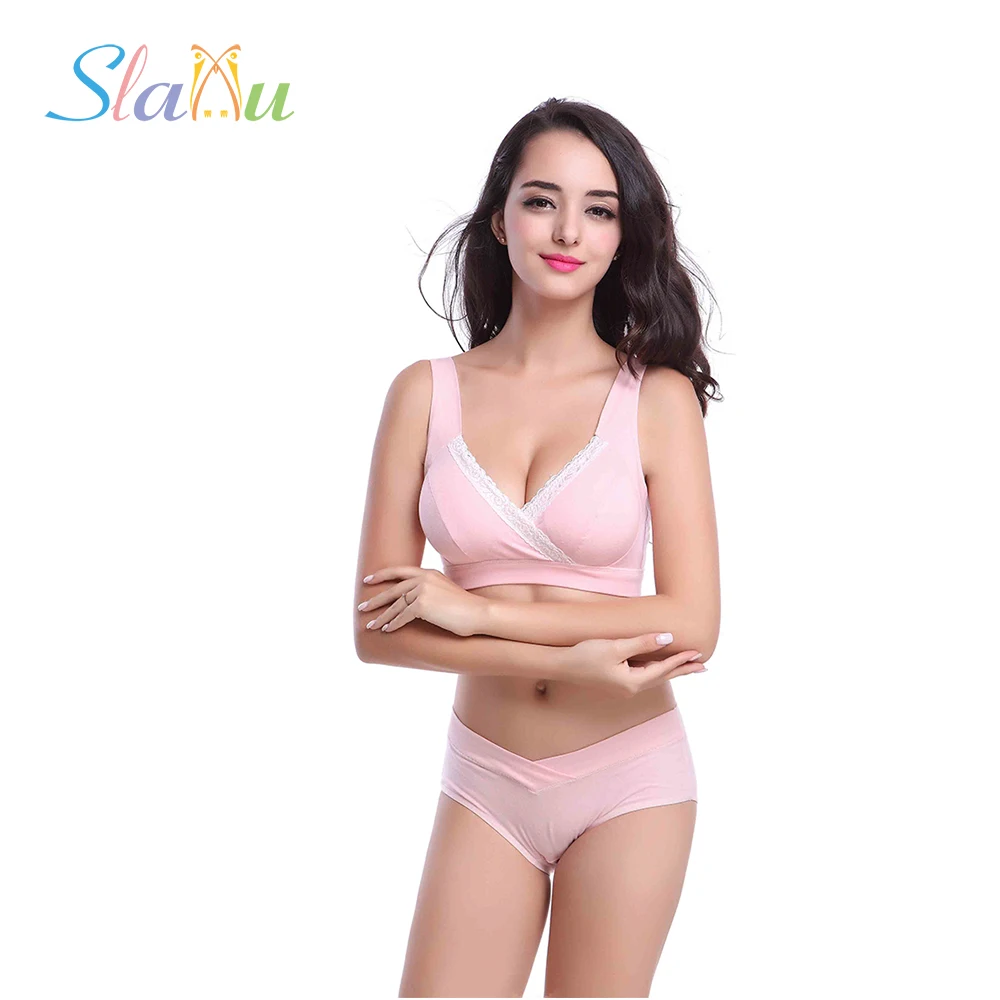 Хлопковый бюстгальтер + трусики комплект одежды для беременных Бюстгальтер