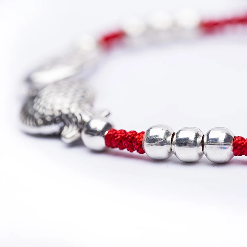 ISINYEE Модные браслеты на красной нити с двумя рыбами, жезлом Хамса и злым глазом для женщин, парных подарков ювелирных изделий.