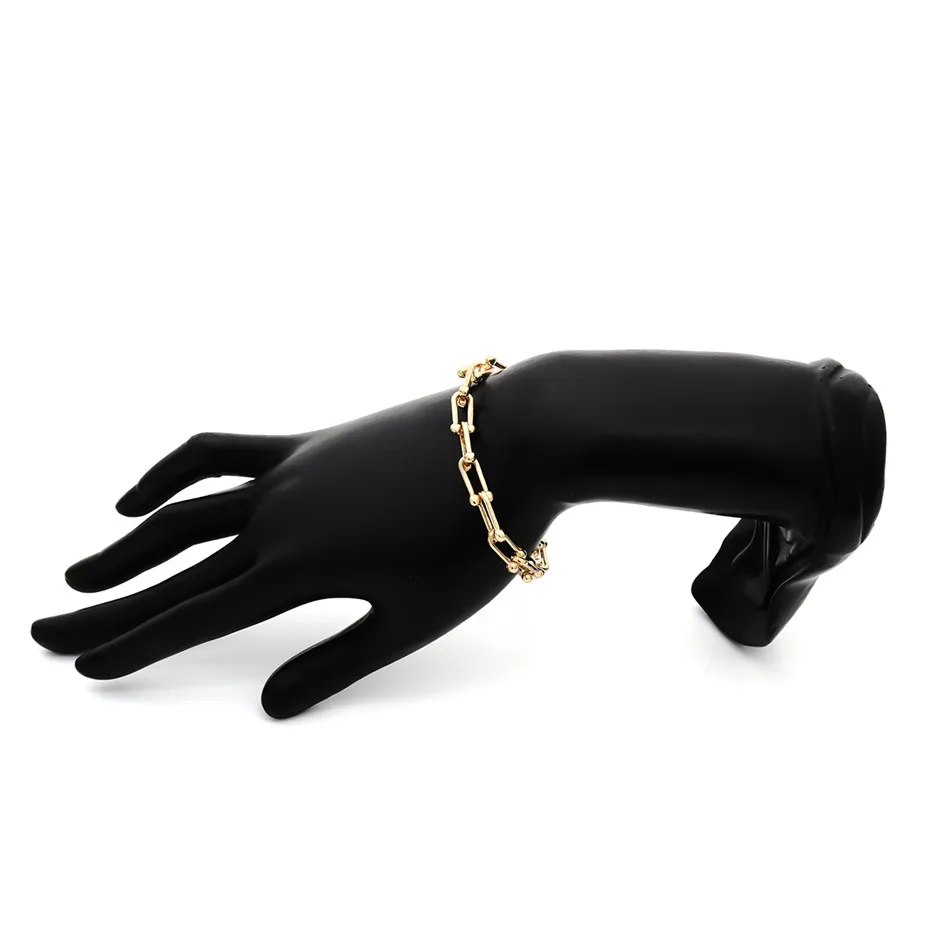 Gold Bracelet Винтажное панк ожерелье-чокер с замком и цепочкой NE+ BA, готический витой массивный браслет-цепочка для женщин, Модный Ювелирный Комплект - Окраска металла: Gold Bracelet