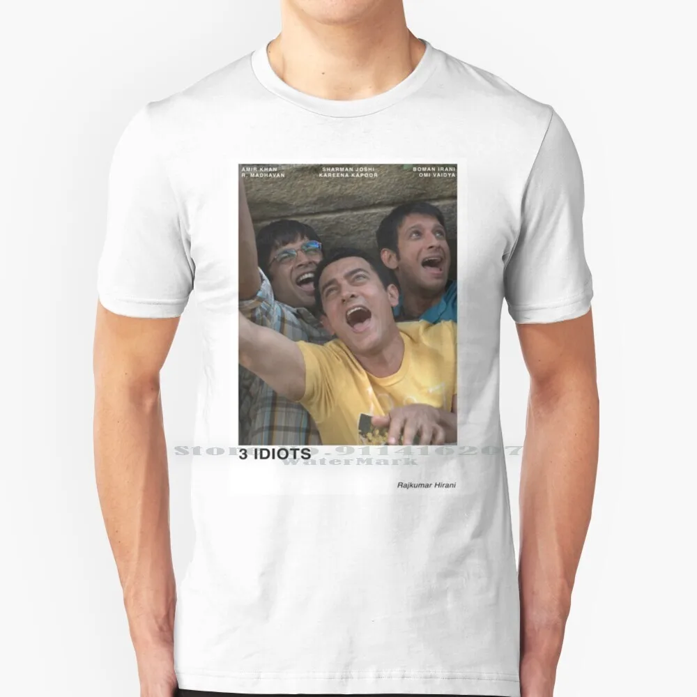 

Футболка с 3 идиотами из 100% чистого хлопка, асир-хан кареена капоор Болливуд, индийская смешная