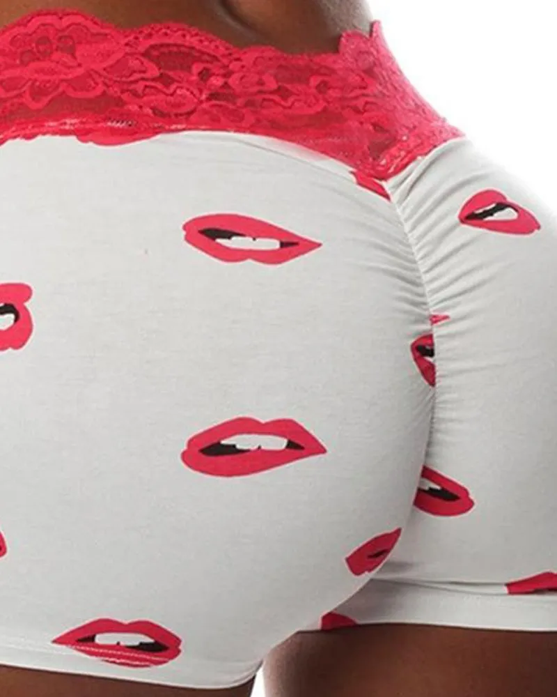 Женские кружевные шорты с высокой талией летние женские облегающие Шорты для сна