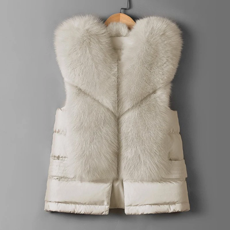 Special Sale Women's Short Fur Jacket Faux Vest Warm Female Imitation Fox 2020 New Down Waistcoats | Женская одежда