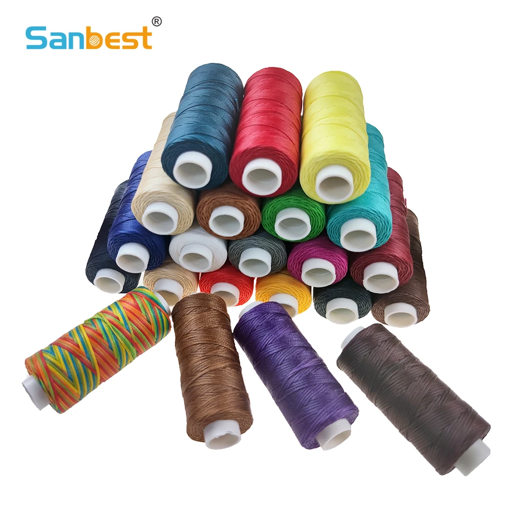 Вощеная швейная нить Sanbest 50 м в рулоне 150D плоская прочная крепкая нейлоновая
