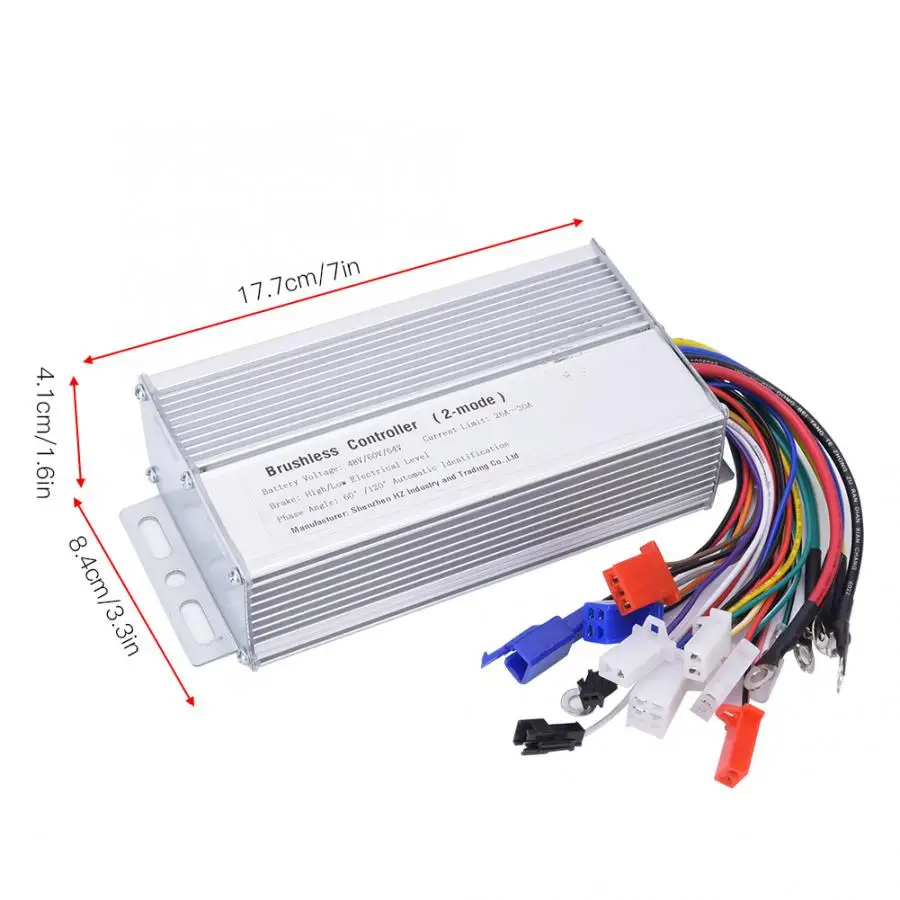 

48/60/64V 1000W-1500W Electric Bicycle Brushless Motor Speed Controller 12 Tube E-bike Electric Scooter Square Controller