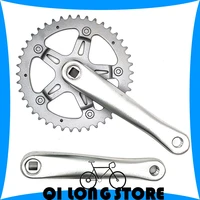 42t 175mm fixed gear bicycle crankset folding bike square hole aluminum alloy crank set single speed steel sprocket accessories