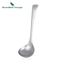 boundless voyage titanium soup spoon household thickeness long handle tableware deep bowled ladle scoop gadget cooking kitchen