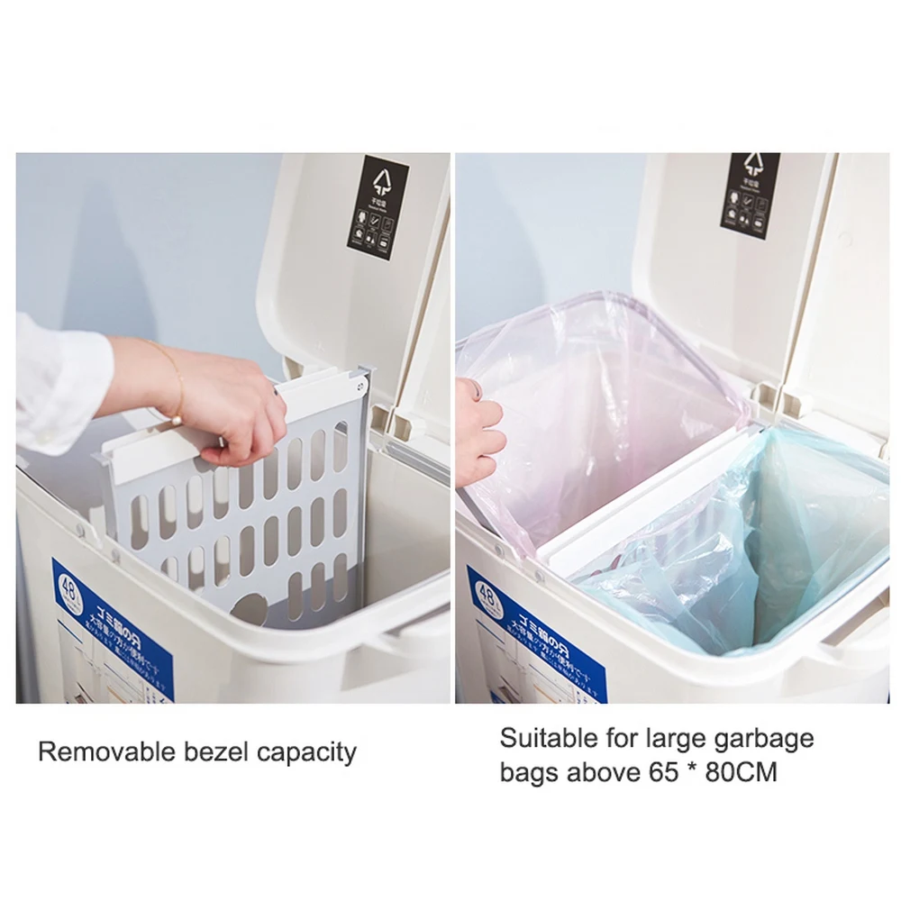 Контейнер для мусора трехуровневый пластиковый 45/48 л домашней кухни с колесами |