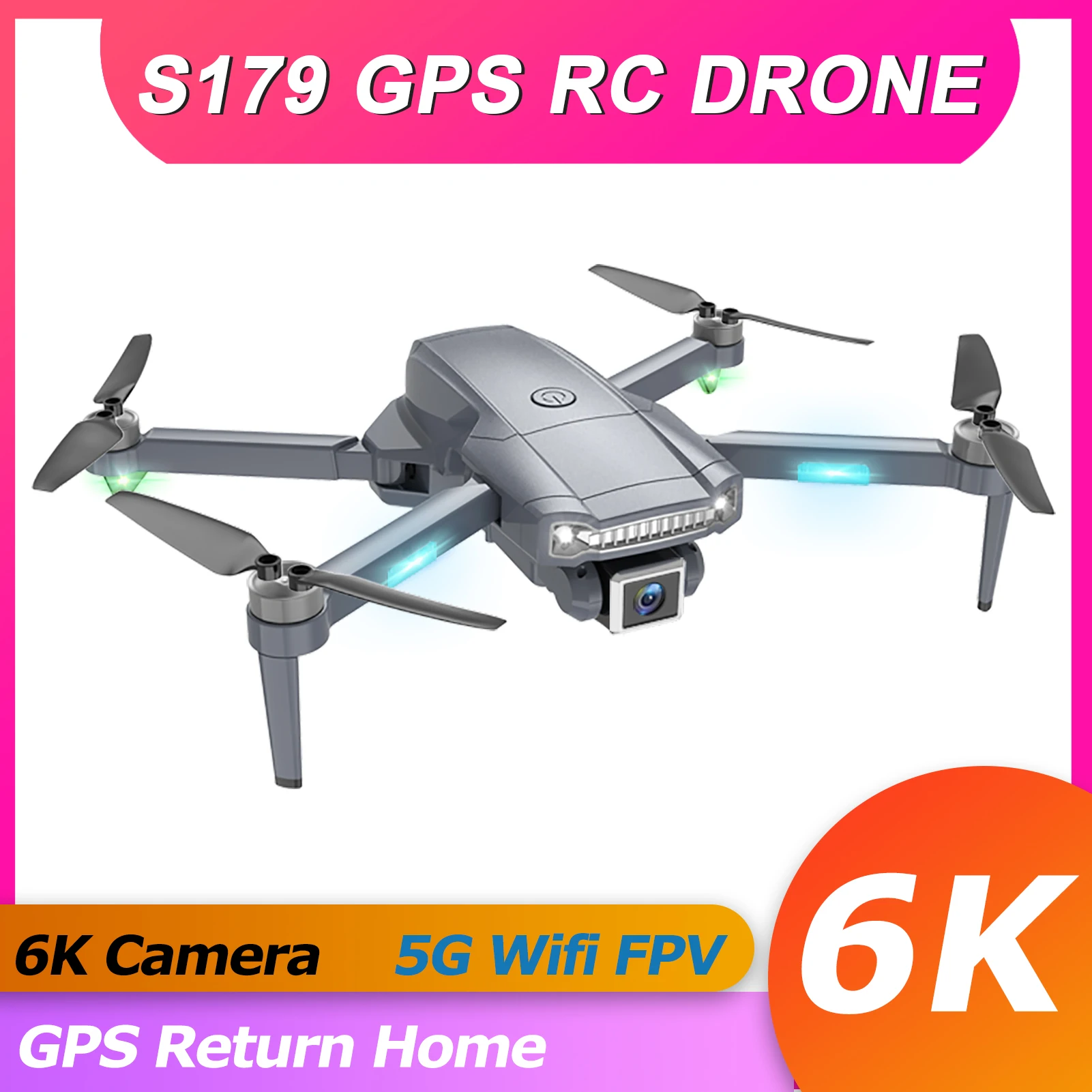 

S179 GPS Drone with Professional 4K 6K Camera Brushless Motor 5G WIFI FPV Foldable RC Quadcopter Dron Remote Control Helicopter
