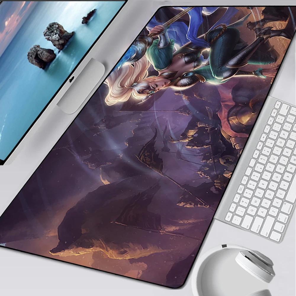 Большой игровой коврик для мыши компьютерный ноутбука Mausepad League of Legends Janna ковер