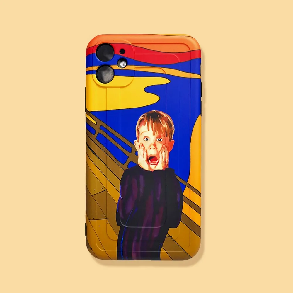 

TPU oil painting boy soft rubber phone case for iPhone SE 2020 11 Pro X XS Max XR 7 8 Plus back cover strong anti-fall