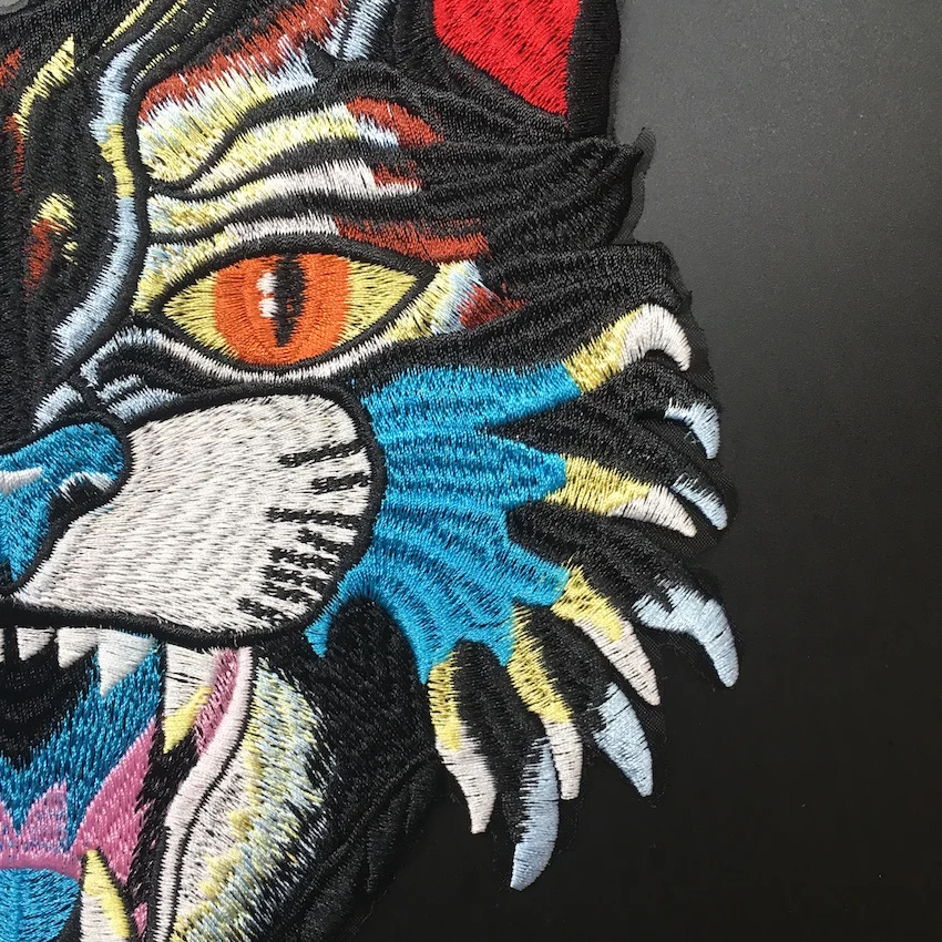 1 шт. синяя большая кошка оптовая продажа вышитая ткань одежда нашивка для одежды