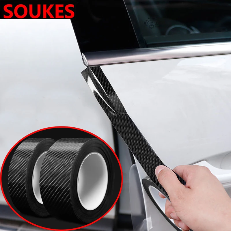 5D Carbon Car Door Sill Scratchproof Protector Sticker For Kia Rio 3 Ceed Toyota Corolla 2008 Avensis C-HR RAV4 Mazda 3 6 |