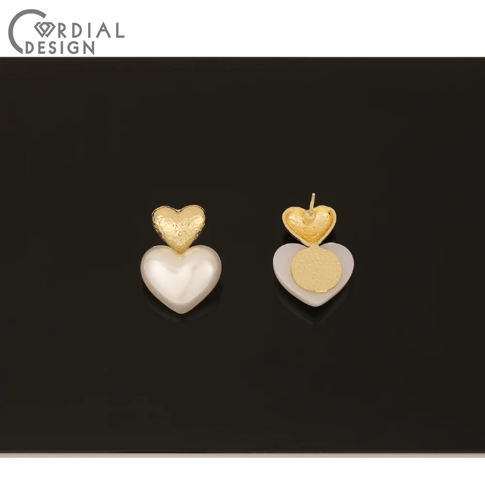 

Cordial Design 100Pcs 15*21MM Jewelry Accessories/Heart Shape/DIY/Earrings Stud/Imitation Pearl/Jewelry Findings & Components